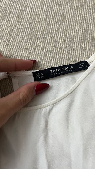 Blusa Zara Blanca Talla M