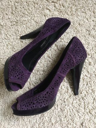 Tacones Zara Morados Talla 38