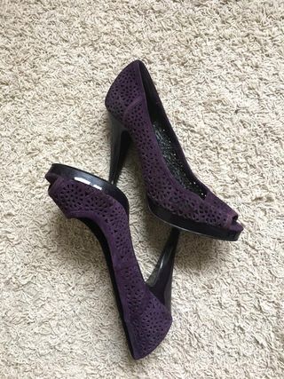 Tacones Zara Morados Talla 38