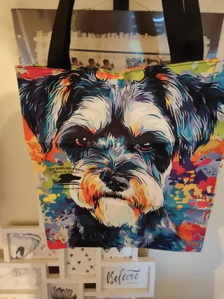 Totebag solidario schnauzer multicolor