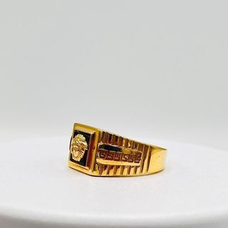 SELLO CUADRADO MEDUSA Y ONIX 18K