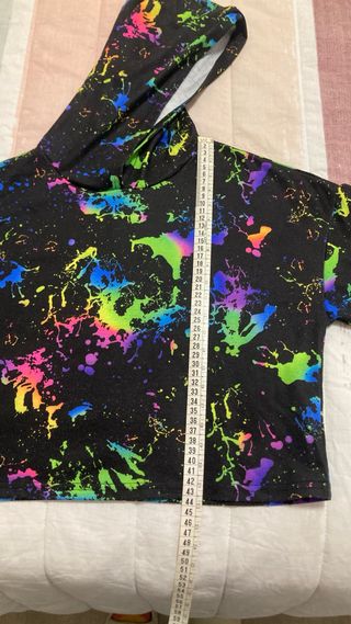 Sudadera fina crop top multicolor
