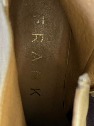 Botín Piel Beige Tacón Cuadrado Talla 38