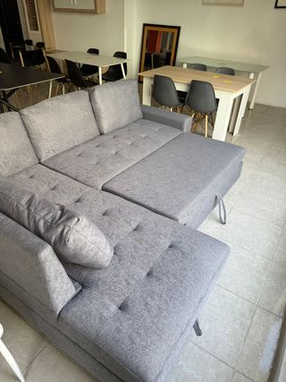 Sofá Cama Gris con Arcón