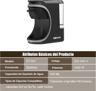 Cafetera pequeña multicápsulas y café molido NUEVO