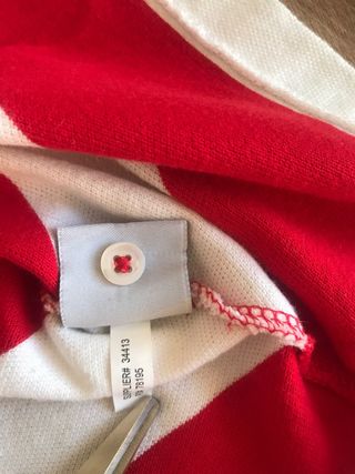 Polo Ralph Lauren Mujer M Rayas Rojo Blanco