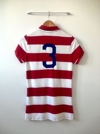 Polo Ralph Lauren Mujer M Rayas Rojo Blanco