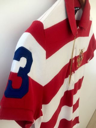 Polo Ralph Lauren Mujer M Rayas Rojo Blanco
