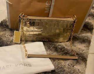 Bolso Michael Kors Piel Cocodrilo Dorado A estrena