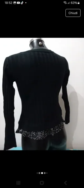 Maglioncino Beauty Women nero con pois bianchi