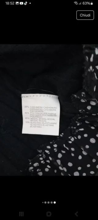 Maglioncino Beauty Women nero con pois bianchi