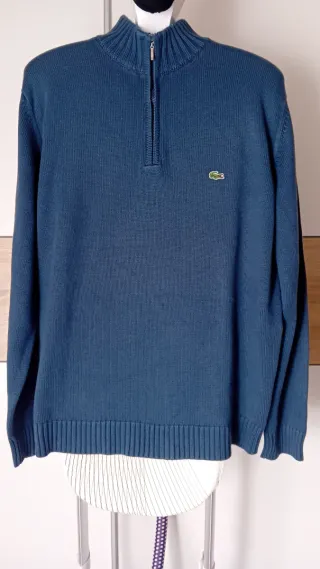 Jersey Lacoste Azul Media Cremallera