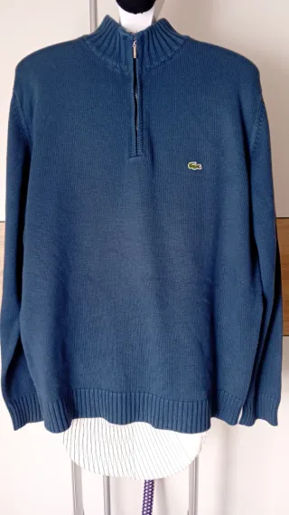 Jersey Lacoste Azul Media Cremallera