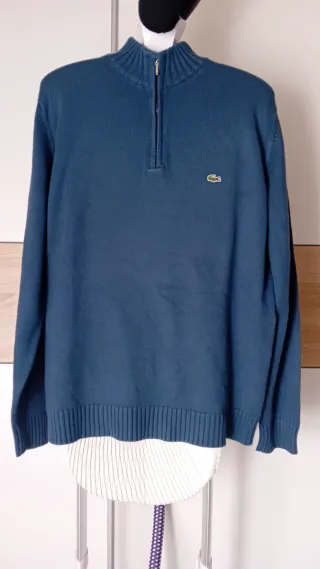 Jersey Lacoste Azul Media Cremallera