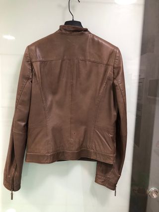 Cazadora de piel Jessica marrón