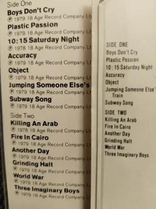 Casete The Cure - Boys Don't Cry