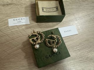 Pendientes Gucci Doble G con Perlas y Cristales