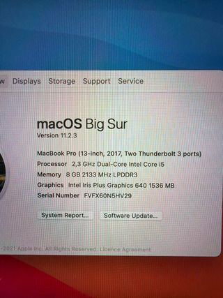 MacBook Pro 2017 13” i5 8GB RAM 256GB SSD