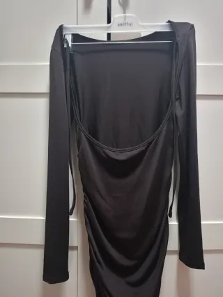 Vestido marrón manga larga