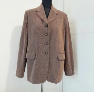 Giacca invernale spigato beige/marrone L donna