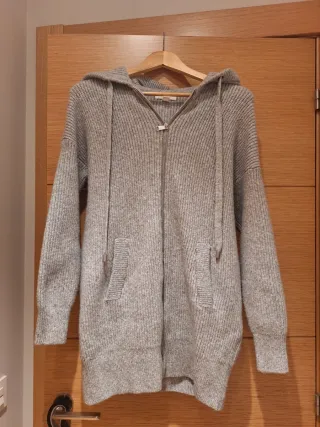 Chaqueta de punto H&M gris larga talla S