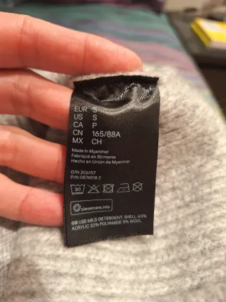 Chaqueta de punto H&M gris larga talla S