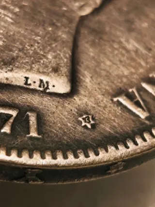 5 Pesetas 1871*73 TROQUELADA