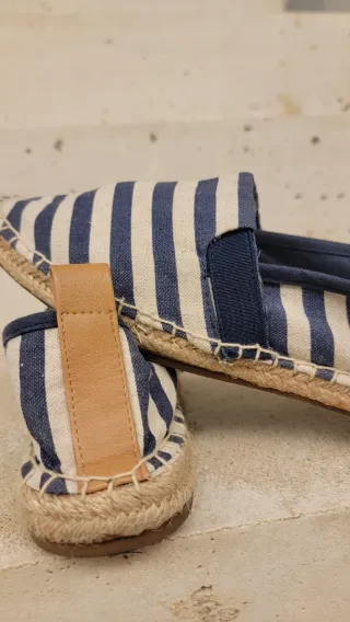 Alpargatas Rayas Marinas Beige y Azul