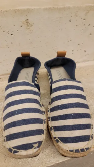 Alpargatas Rayas Marinas Beige y Azul