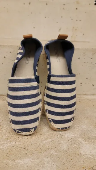 Alpargatas Rayas Marinas Beige y Azul