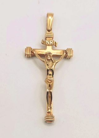 COLGANTE CRUZ CRISTO ORO 18K