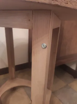 Mesa camilla madera con cristal, faldas y tapete