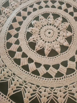 Mesa camilla madera con cristal, faldas y tapete