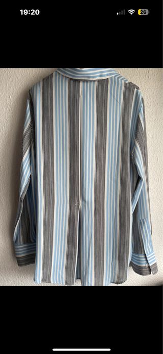 Camisa Liu Jo rayas azul, gris y blanco