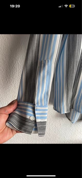 Camisa Liu Jo rayas azul, gris y blanco