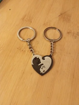 Portachiavi Coppia Cuore Gatti