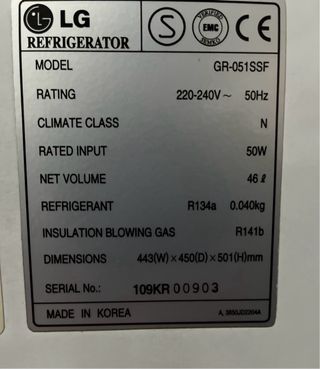 Nevera LG GR-051SSF como nueva