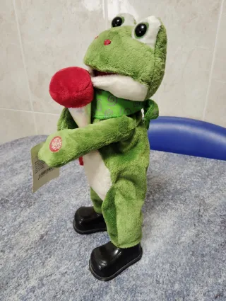 Ranita bailarina vintage de peluche "Nueva"