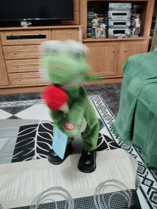 Ranita bailarina vintage de peluche "Nueva"