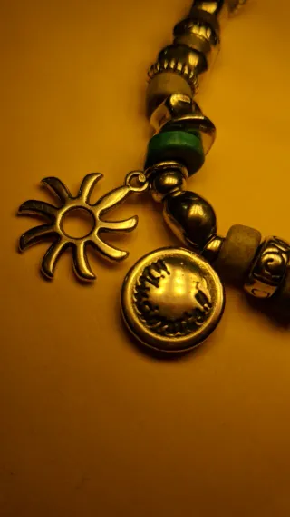 Pulsera Pikadura plateada  y Turquesa