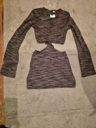 Vestido H&M Cut-out Marrón Talla XS