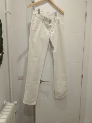 Pantalón vaquero mujer blanco talla 38