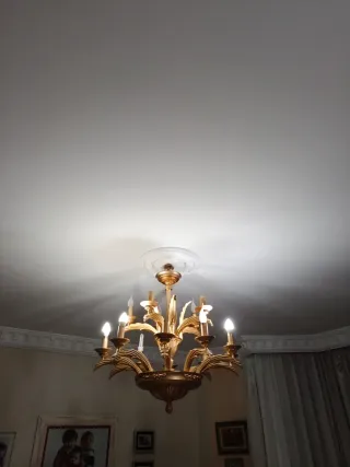 2 Lámparas de techo dorada