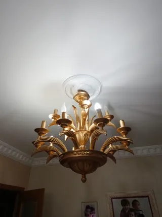 2 Lámparas de techo dorada