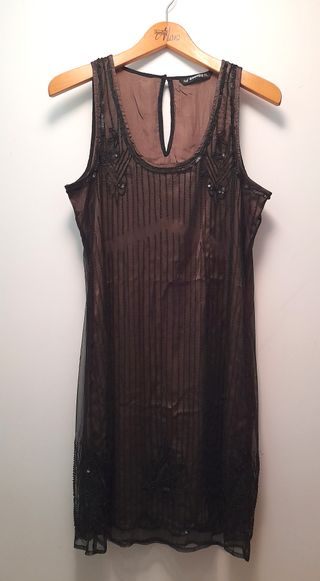 Vestido fiesta con chaqueta transparente