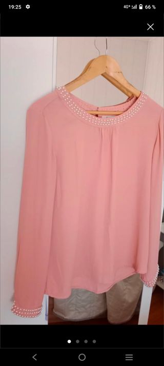 Lote de 3 camisas ,rosa con perlas,