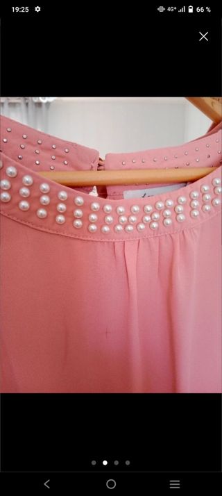 Lote de 3 camisas ,rosa con perlas,