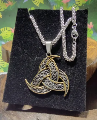 Colgante Acero Triple Cuerno Odín + Cadena