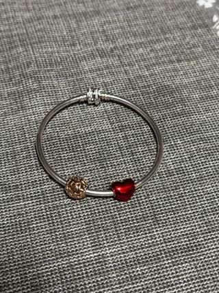 Pulsera Pandora con 2 charms.