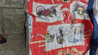 Foulard seta stampa vintage pura seta